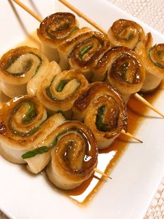 お手軽おつまみ!ちくわの梅しそ串♪-レシピのメイン写真
