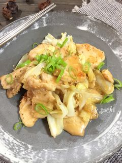 鶏むね肉とキャベツの甘味噌マヨ炒め♪-レシピのメイン写真