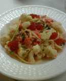 イクラとサーモンのクリームパスタ