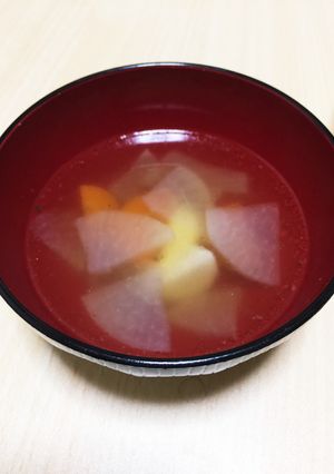 うどんスープの素でけんちん汁-QC使用--レシピのメイン写真