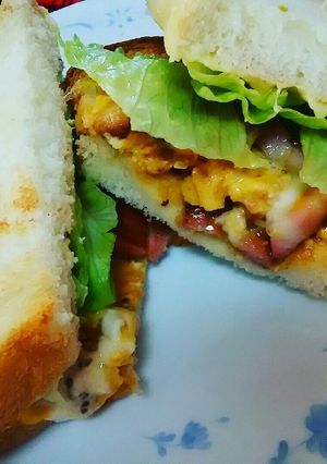 ごろっとベーコンとろっと卵のホットサンド-レシピのメイン写真