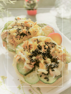 黒酢玉葱×胡瓜×ツナ さっぱりトースト-レシピのメイン写真