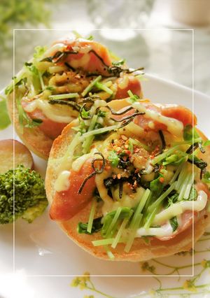 豆苗×ウィンナーのカレー風味和トースト-レシピのメイン写真
