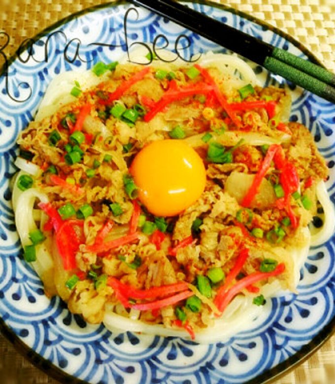 簡単5分♡旨いっ!ズボラ牛うどーん-レシピのメイン写真