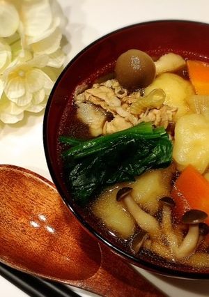 簡単もちもち　具沢山すいとん-レシピのメイン写真