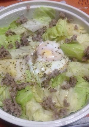 キャベツと挽肉のレンジ蒸し-レシピのメイン写真