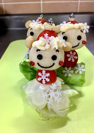 簡単可愛い くま耳サンタ クリスマス飾り-レシピのメイン写真