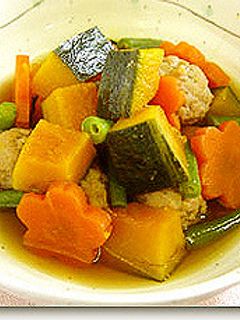 冬至にも!かぼちゃと鶏だんごの煮物★-レシピのメイン写真