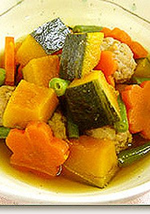 冬至にも!かぼちゃと鶏だんごの煮物★-レシピのメイン写真