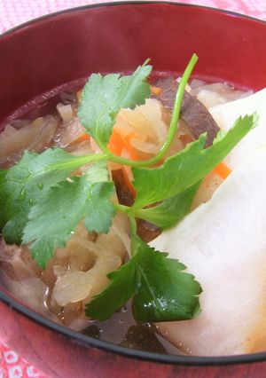 鶏味塩 de お雑煮（東北版）-レシピのメイン写真