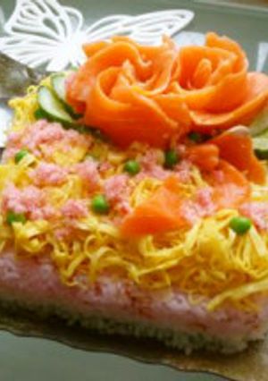 ★薔薇のサーモンちらし寿司で雛祭り★神天-レシピのメイン写真