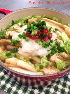 お揚げの梅おろし白菜ミルフィーユ鍋-レシピのメイン写真