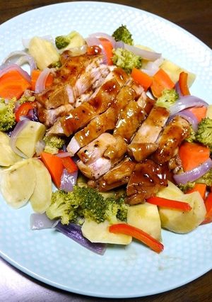 レンジで簡単！ローストチキン+ボイルベジ-レシピのメイン写真