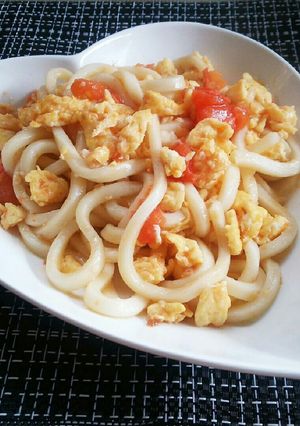 簡単♡塩麹deふわとろタマトマうどん♪-レシピのメイン写真