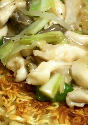 あさりとキャベツであんかけかた焼きそば-レシピのメイン写真