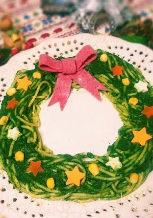 クリスマスに☆パスタdeクリスマスリース-レシピのメイン写真