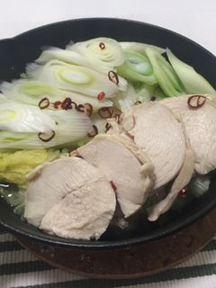 時短!スキレットで鶏ハム蒸し鍋-レシピのメイン写真