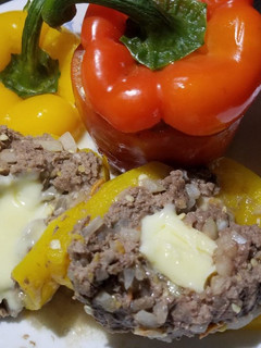 エコレシピ時短☆まるごとパプリカの肉詰め-レシピのメイン写真