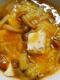簡単♪和食!山東菜となめこ豆腐の和風煮!-レシピのメイン写真
