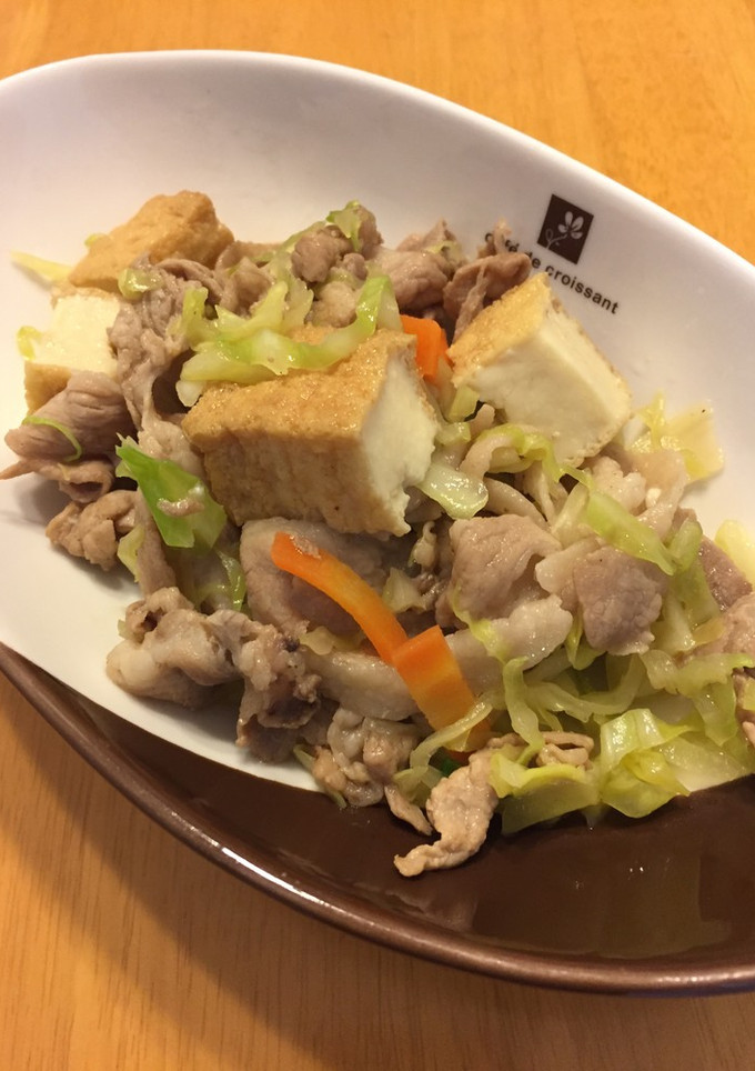簡単っす！豚肉とキャベツの厚揚げ煮-レシピのメイン写真