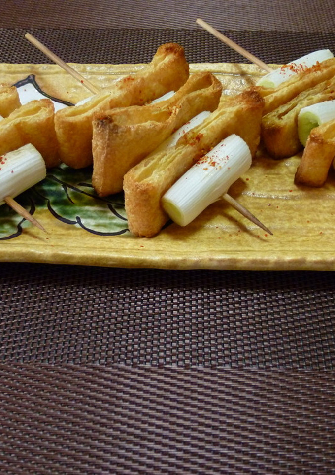 ネギと油揚げの串焼き(^_^)/-レシピのメイン写真