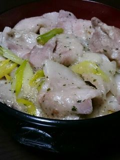 レンジで簡単!ガッツリ丼~ネギ塩豚バラ丼-レシピのメイン写真
