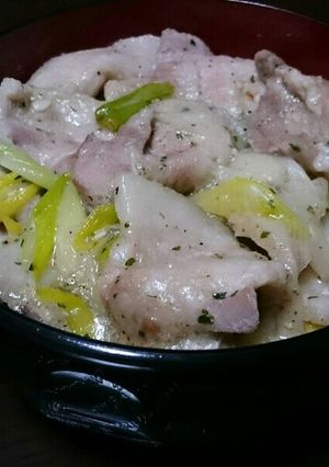 レンジで簡単！ガッツリ丼～ネギ塩豚バラ丼-レシピのメイン写真