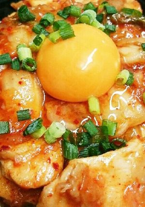 鶏むね肉で☆プリプリ鶏キムチ丼-レシピのメイン写真