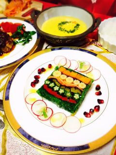簡単野菜のテリーヌ☆クリスマスメニュー☆-レシピのメイン写真