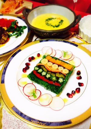 簡単野菜のテリーヌ☆クリスマスメニュー☆-レシピのメイン写真