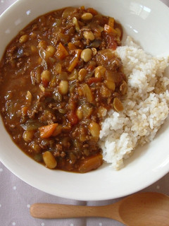 ルクルーゼでキーマカレー♪豆入り-レシピのメイン写真