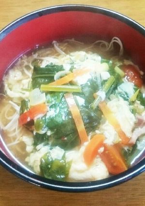 具沢山のそうめん酸辣湯-レシピのメイン写真
