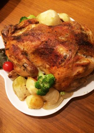 ブライン法で準備も簡単☆チキンの丸焼き-レシピのメイン写真