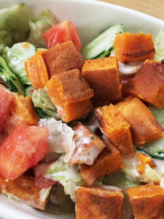 簡単!野菜ジュースパンケーキのサラダ-レシピのメイン写真