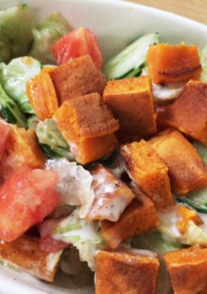 簡単！野菜ジュースパンケーキのサラダ-レシピのメイン写真