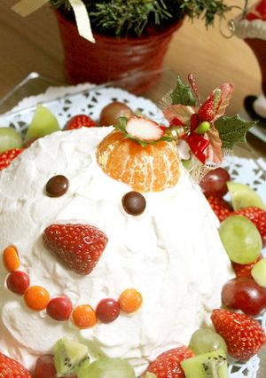 クリスマスに♪スノーマンドームケーキ-レシピのメイン写真