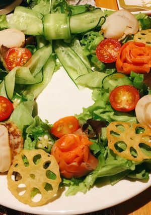 リースサラダ ！わさび醤油ドレッシング！-レシピのメイン写真