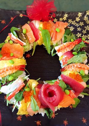 クリスマスに☆リース寿司♪-レシピのメイン写真