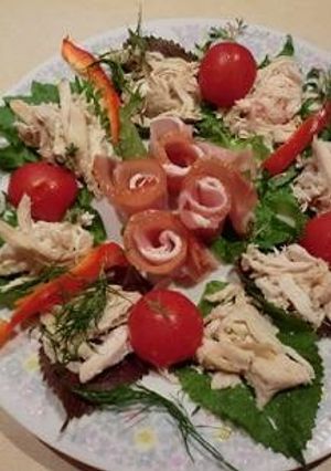 紫蘇とローストチキンのリースサラダ-レシピのメイン写真