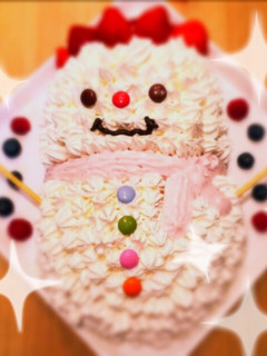 クリスマスケーキドームケーキ雪だるま-レシピのメイン写真