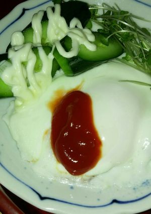 ﾄﾏﾄがない時の目玉焼き☆ｹﾁｬｯﾌﾟ味-レシピのメイン写真