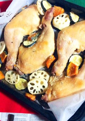 クリスマス☆塩麹ローストチキンレッグ-レシピのメイン写真