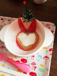 離乳食でクリスマスケーキもどき♪-レシピのメイン写真