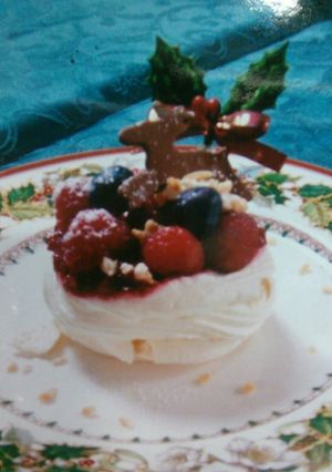 クリスマスのデザートにX'masパブロバ-レシピのメイン写真
