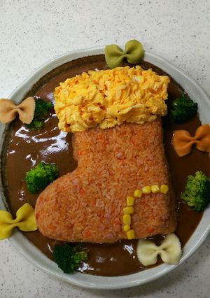 クリスマスに☆☆☆ブーツオムライス-レシピのメイン写真