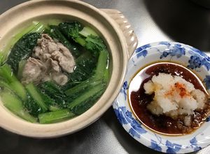小松菜の豚しゃぶ一人鍋　おろしポン酢で-レシピのメイン写真