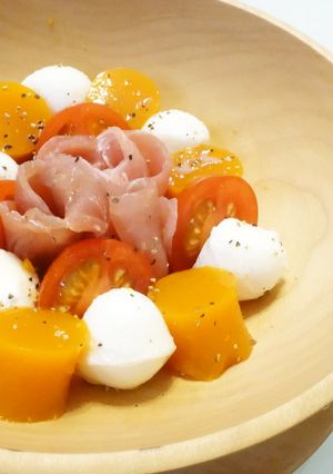 野菜ゼリーとモッツァレラのカプレーゼ♪-レシピのメイン写真