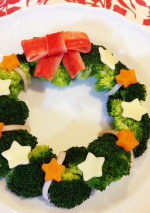 クリスマスに♡ブロッコリーのリースサラダ-レシピのメイン写真