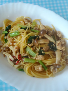 あまった鶏そぼろde和風パスタ♪-レシピのメイン写真
