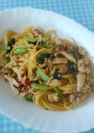 あまった鶏そぼろde和風パスタ♪-レシピのメイン写真